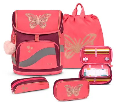 Produktbild von Belmil Smarty Plus Premium Schulranzen Set 4-teilig "Coral"