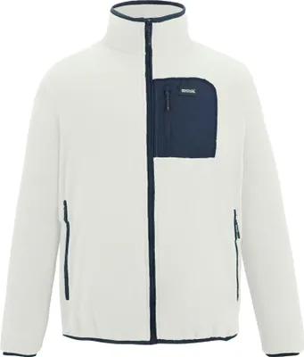 Imagen del producto de Chaqueta de forro polar "Frankie" para hombre, con cremallera completa, modelo RG12715 (talla S), color piedra blanca/azul marino