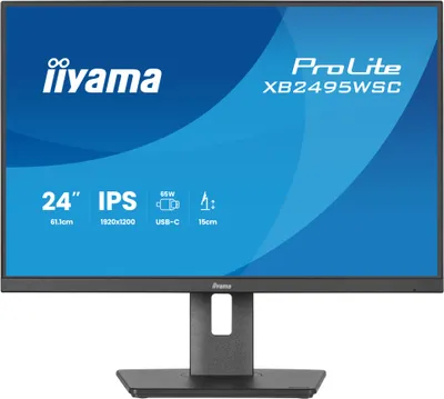 Image de iiyama ProLite XB2495WSC-B1, écran de 61,2 cm (24,1 pouces), résolution 1920 x 1200 pixels, WUXGA, technologie LED, temps de réponse de 4 ms, couleur noire