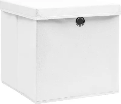 Obrázek produktu pro vidaXL Úložné boxy s víkem 4 ks 28x28x28 cm bílé