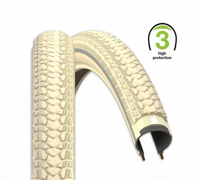 Obrázok produktu pre Obal 47-622 (28 x 1,75 - 700x45C) Shopper 3,5 mm ochrana proti prepichnutiu reflexné pruhy krémová