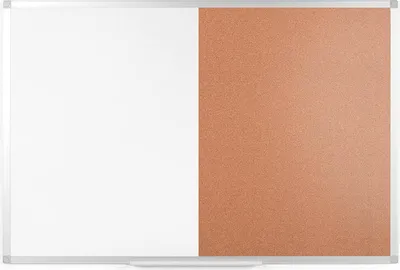 Produktbild von Magnetisches Kombinationsboard - 90x60 cm - Kork und lackierter Stahl - Aluminiumrahmen