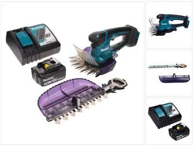 Image de Makita DUM 604 RT1X Cisailles à gazon sans fil 18 V avec lame pour gazon et arbustes + 1 batterie 5,0 Ah + chargeur