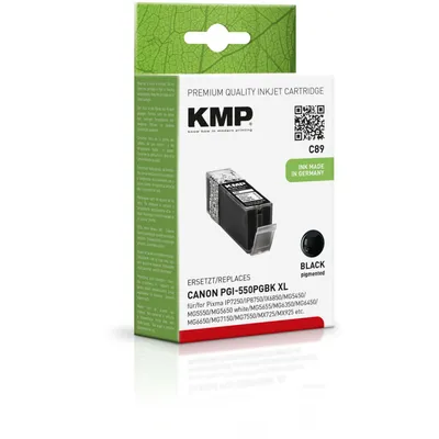 Produktbild von KMP C89 schwarz Tintenpatrone ersetzt Canon PGI-550PGBK XL (6431B001)
