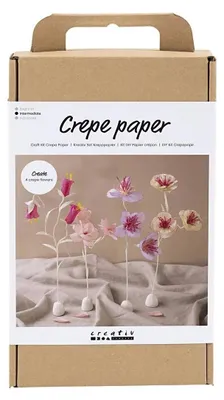 Produktbild von Creativ Company Kreativset Krepppapier - zum Basteln wunderschöner Krepppapierdekorationen - 977666
