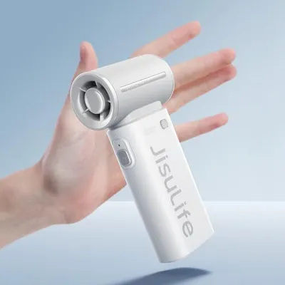 Produktbild von Jisulife Mini Handheld -Lüfter [12 Stunden Maximum], 3600 mAh Batterie wiederaufladbare 5 Geschwindigkeiten Männer Frauen reisen Camping im Freien Gra