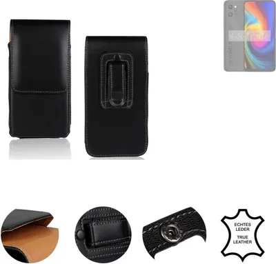 Produktbild von K-S-Trade Holster Gürteltasche Handy Hülle Schutzhülle kompatibel mit UMIDIGI F3 Pro 5G Handyhülle Leder schwarz, 1x