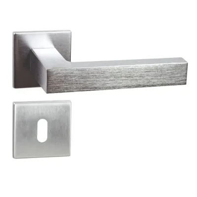 Produktbild von DOMINO Türgriff Drückergarnitur BB-Buntbart Set | Vierkant-Rosette | Türklinke für Zimmertür, Bürotür, Kellertür & Innentür | Türbeschläge aus Znal | Bronze Türdrückergarnitur | YORK-QR M4