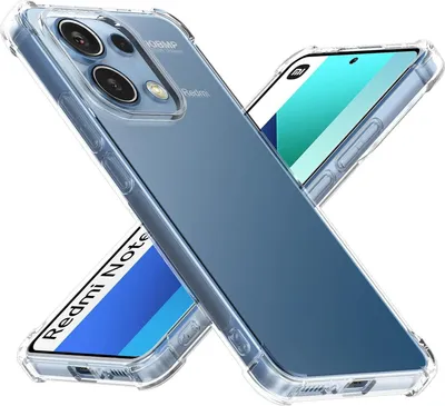 Two transparent phone cases are shown, one on top of the other, with phones inside them.