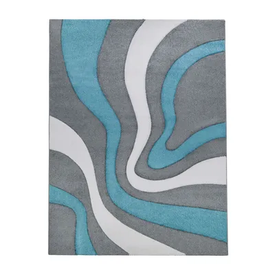 Produktbild von TT Home Wohnzimmer Teppich Moderner Kurzflor 3D Optik Geometrisches Wellen Design Größe 200x290 cm