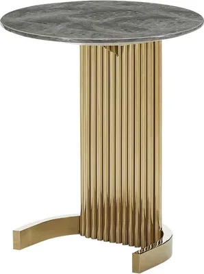 Produktbild von Beistelltisch aus Edelstahl und Marmor in modernem Design