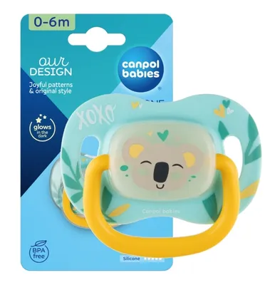 Obrázok produktu pre Canpol Silikónová symetrická dudlík 0-6m, dizajn Exotic Koala 34/920