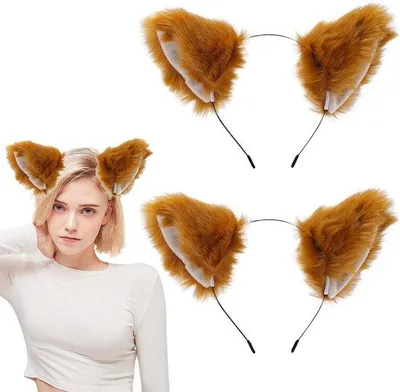 Obrázek produktu pro Kostýmové uši – Čelenka s uši – 2 kusy – Plyš – Halloween – Cosplay – Umělá kožešina – Zvířecí uši