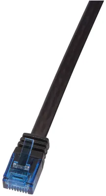 Productafbeelding van LogiLink CAT 6A platte, afgeschermde patchkabel (PIMF), SlimLine, zwart, 10 meter