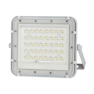 Image de Projecteur solaire blanc - 6W - IP65 - 400 lumens - 6400K