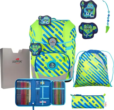 Produktbild von DerDieDas ErgoFlex Tiny Neon Monster Schulranzen Set 5tlg.