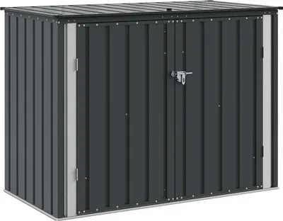 Immagine prodotto di vidaXL Contenitore da giardino nero 151,5 x 82 x 110,5 cm in acciaio