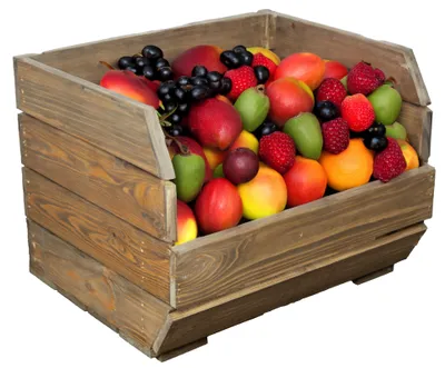 Produktbild von Küchenregal Olaf 40x33x30 cm in palisander Gemüsekiste Obsthorde Gemüsekorb Obstschale Holzkiste Obstkiste