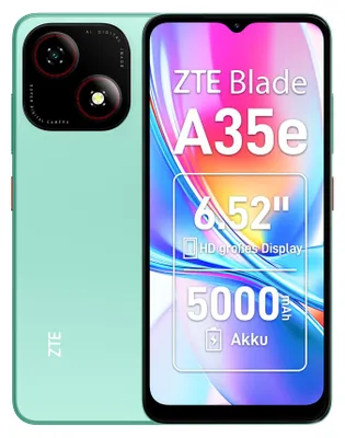 Productafbeelding van ZTE Blade A35e - 4G smartphone - Dual-SIM - 2 GB RAM / 64 GB intern geheugen - microSD-slot - 6,52 inch - 1280 x 576 pixels - achtercamera 8 MP - frontcamera 5 MP