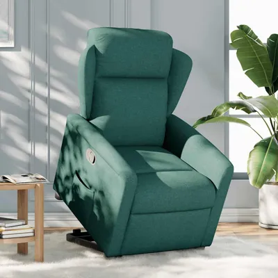 Image de vidaXL Fauteuil relax avec releveur Vert foncé Tissu