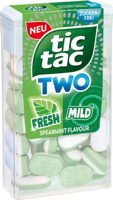 Produktbild von tic tac TWO Spearmint Fresh and Mild 38er harmonische Minznoten 38,5g