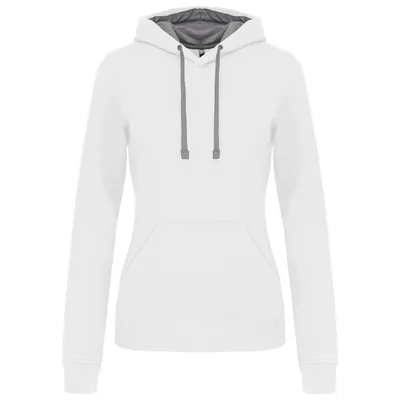 Produktbild von Kariban UNI Hoodie Kapuzenpullover Pullover Sweatshirt Sweatjacke, Größe:M, Farbe:White/Fine Grey