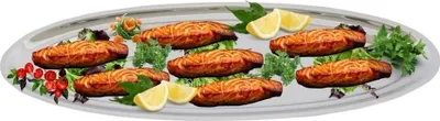 Produktbild von Servier Fisch platte Käse Antipasti  Wurst Nudel Dessert Obst Edelstahl 80/31cm