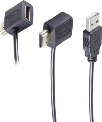 Image de shiverpeaks BS10-01002 Adaptateur de câble vidéo 0,5 m HDMI type A (standard) HDMI + USB Noir (BS10-01002)