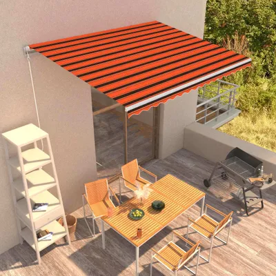 Produktbild von Einziehbare Markise Handbetrieben 400 x 300 cm Orange und Braun