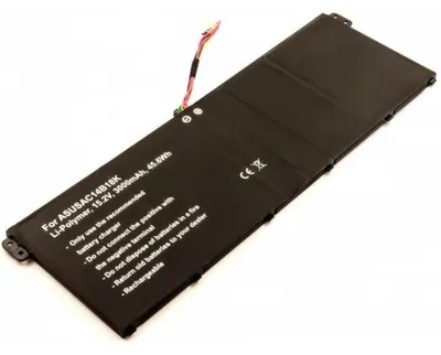 Produktbild von Akku für Acer Aspire E5-721 Li-Pol 15,2 Volt 3000 mAh schwarz.