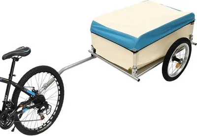 Productafbeelding van Fietsaanhanger - Transportkar - Bagage Vervoeren - Inklapbaar Ontwerp - 50 kg Draagvermogen - Zwart