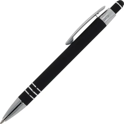 Produktbild von Touchpen Kugelschreiber / aus Metall / mit Soft-Touch / Farbe: schwarz