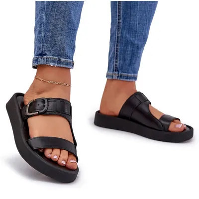 Produktbild von Leder Damen Sandalen Auf Plattform Schwarz Zazoo 3024 40