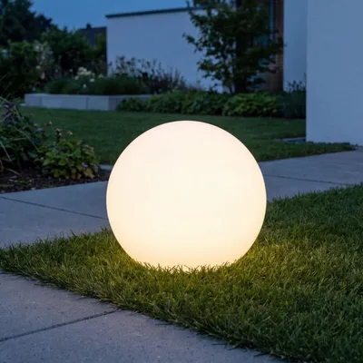 Produktbild von Gartenkugel mit Stecker Kabel Ø 20 cm IP65 Weiß E27 LED inklusive 6500 K 250 lm runde Kugelleuchte Terrasse Wegeleuchte Garten