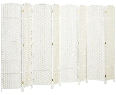 Image de Cloison d'intérieur 8 panneaux - Cloison pliante | Couleur : Blanc | Dimensions : 320 x 1,6 x 170 cm