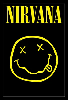 Immagine prodotto di Nirvana - Poster - Smiley + cornice rimovibile, Shinsuke® Maxi MDF nero, disco acrilico
