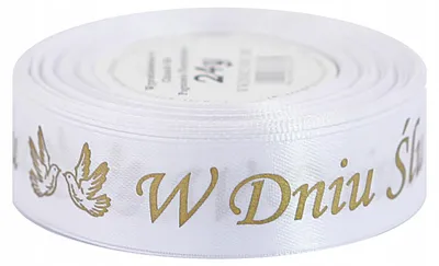 Obrázek produktu pro Pogotowie Florystyczno-Ślubne Saténová metalická stuha "V den svatby" 25mm