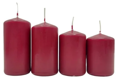 Image de lot de 4 bougies de l'Avent bordeaux Bougies à étages Bougies de Noël Bougie à étages