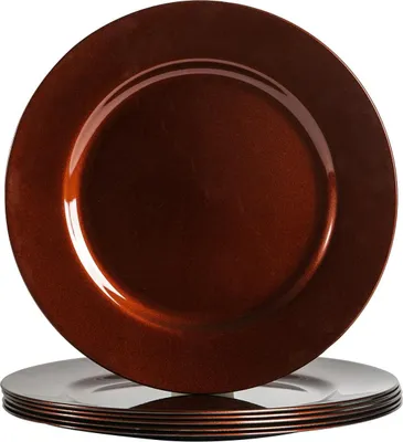 Produktbild von Argon Ta Metallic-Platzteller – 33 cm – Dunkelrot – 6er-Pack
