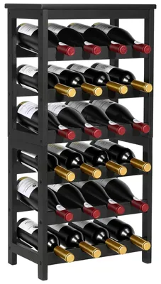 Immagine prodotto di VEVOR Scaffale per vino per 24 bottiglie, a 6 ripiani, scaffale indipendente con portata totale di 36 kg, portabottiglie per cucina, cantina, bar, sala da pranzo, soggiorno, portabottiglie nero