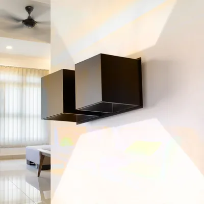 Obrázek produktu pro Nástěnné svítidlo černé Hliníkové hranaté Moderní stylové nástěnné svítidlo BRUCCIA Up Down Lamp Obývací pokoj Předsíň