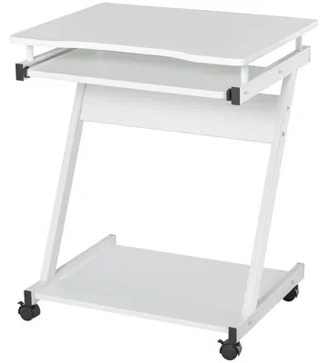 Immagine prodotto di Scrivania Porta PC 60x48x73 cm con Ruote Bianca