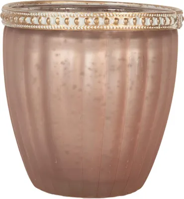 Produktbild von Clayre & Eef Teelichthalter Ø 9x6 cm Rosa Glas
