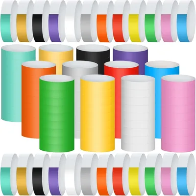 Productafbeelding van Papieren Polsbandjes - Event Bandjes - Toegang Controleren - Waterdicht en Scheurbestendig - 5040 Stuks - Neon Kleuren
