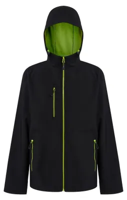 Obrázok produktu pre Regatta - Softshellová bunda s kapucňou „Navigate“ pre pánov FK3122 (S) (čierna/limetková)