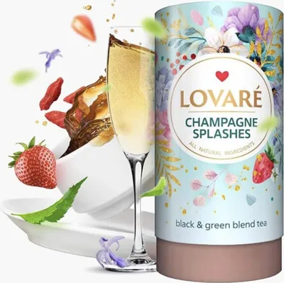 Produktbild von Lovare Tee "Splashes Champagne" Schwarz ung Grünteemischung 80g
