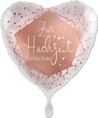 Produktbild von XXL Herz Folienballon Ø 71cm "Zur Hochzeit alles Gute"