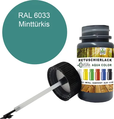 Produktbild von Reparaturlack Lackstift RAL Lack Pinselflasche 50ml. Farbe Holz Metall Möbel Auto Bad Retuschierlack - RAL 6003 Olivgrün
