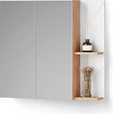 Image de Armoire de toilette Livinity Ronco Blanc Haute brillance 80x75cm, Model 53138