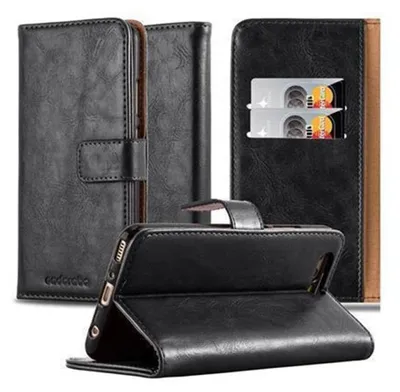 Produktbild von Cadorabo Hülle für Huawei P10 Schutzhülle in Schwarz Handyhülle Book Tasche Case Etui Luxury